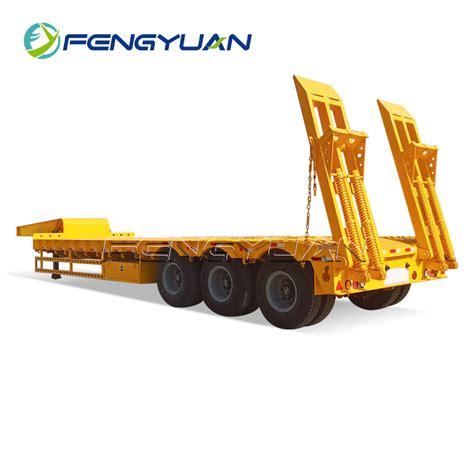 Hydraulic Ramps 3 Axles Tri Axle 80 Tons Low Loader Low Bed Semi