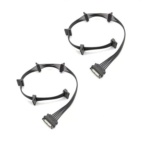 Xczzyb 2 Pack 15 Pin Sata To 5 Sata Power Splitter