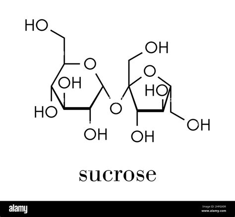 Sucrose Sugar Molecule Also Known As Table Sugar Cane Sugar Or Beet