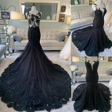 Black Mermaid Wedding Dress