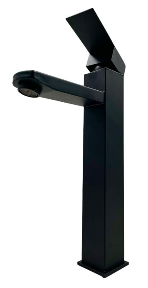 Matt Black Bathroom Basin Mixer Sink Taps Tall Counter Top Single Lever ...