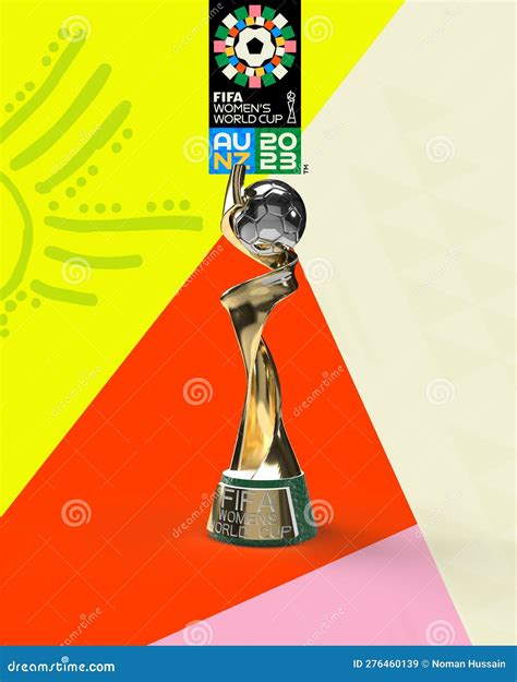 Fifa Womens World Cup 2023 Trophy With Logo Isolated Background