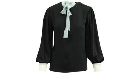 Sandro Sandro Long Sleeve Blouse With Pussy Bow In Black Lyst