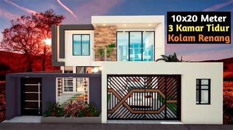 Desain Rumah X Lantai Kamar Dilengkapi Interior Ruang Tamu