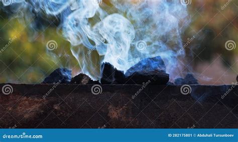 Smoke Comes Out of the Coal Stock Image - Image of smoke, charcoal: 282175801