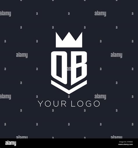 Ob Logo With Shield And Crown Initial Monogram Logo Design Ideas Stock