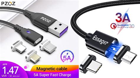PZOZ 5A, Essager тест Магнитных USB кабелей зарядки - YouTube