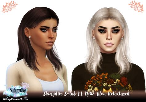 S Club`s Ll N102 Alva Hair Retexture ~ Shimydim Sims 4 Hairs