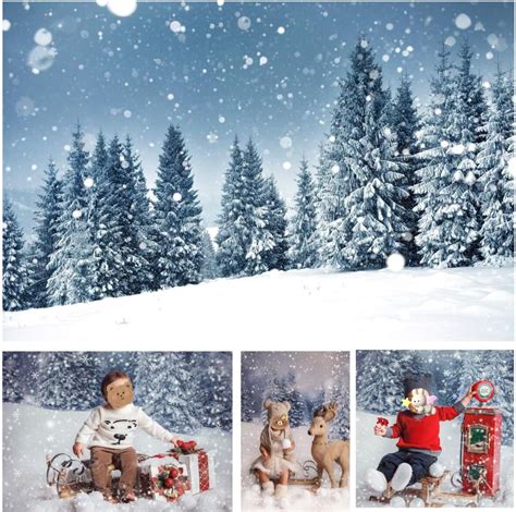 Waw Winter Wonderland Backdrops Snow Forest Photography Background