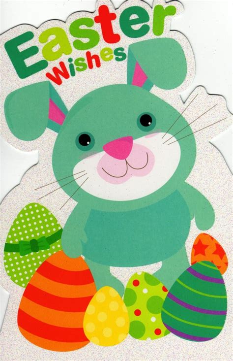 Cute Easter Bunny Shaped Happy Easter Greeting Card Cards Love Kates