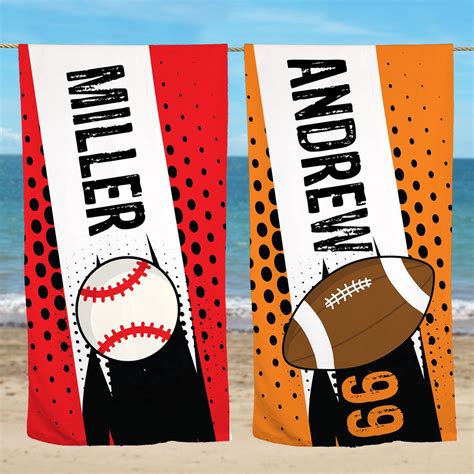 Personalized Sports Ball Beach Towel | GiftsForYouNow