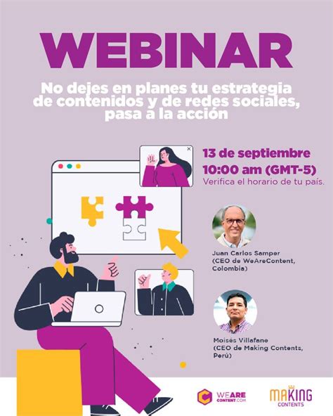 Mañana martes 13 de septiembre te invitamos a un Webinar con el que