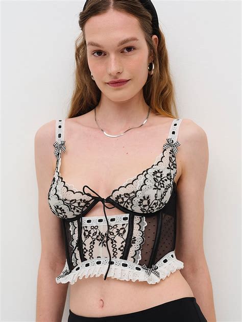 Buy Rubee Bustier Black White Order Bustier Lingerie Online Victoria S Secret Us