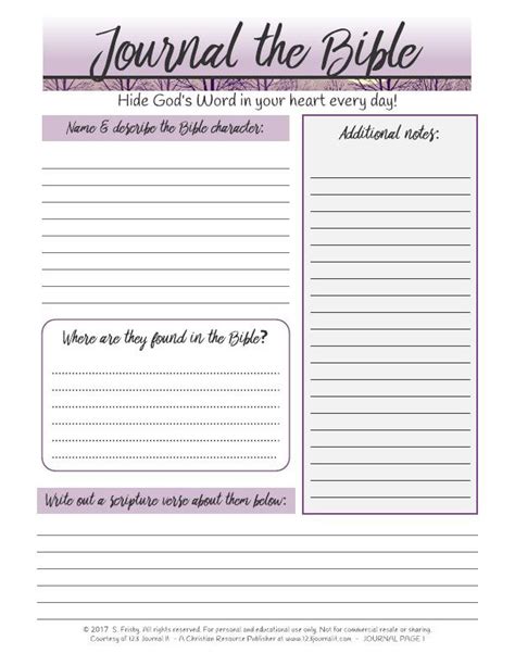 Printable Bible Study Notebook Pages