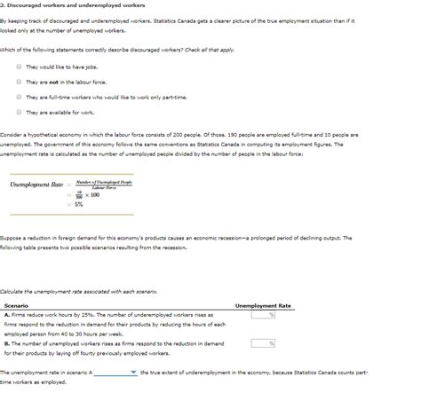 Solved Discouraged Workers And Underemployed Workers By Chegg