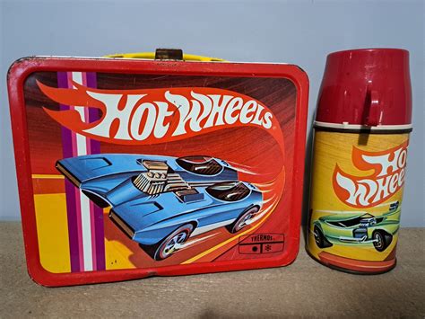 Vintage Hot Wheels Metal Lunchbox And Thermos Etsy