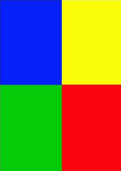 Medial Primary Colors Red Green Blue And Yellow—a Combined Group Of