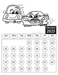 Free Printable Coloring Calendar 2025 Ajay Lorrie