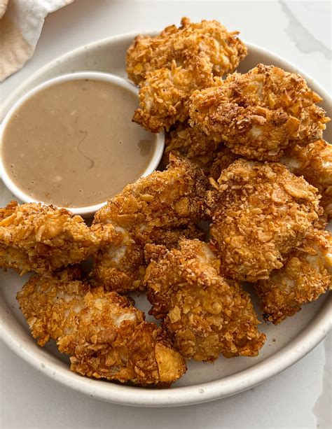 Air Fryer Cornflake Crusted Chicken Nuggets - Winnie's Kitchen