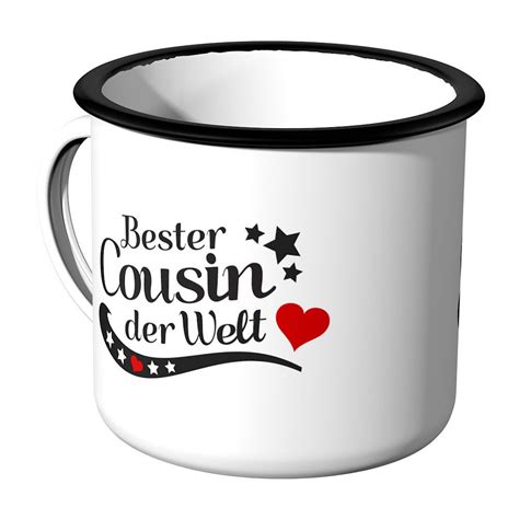 Juniwords Emaille Tasse Bester Cousin Der Welt