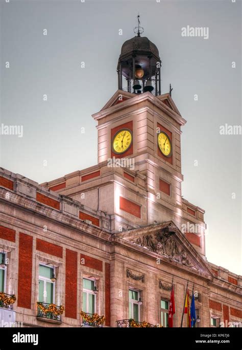 Clock Tower, Puerta del Sol, Madrid, Spain Stock Photo - Alamy