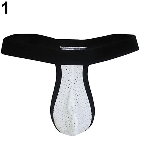 Hombres Sexy Mesh Bulge Bolsa Transpirable T Back Tanga Braguitas