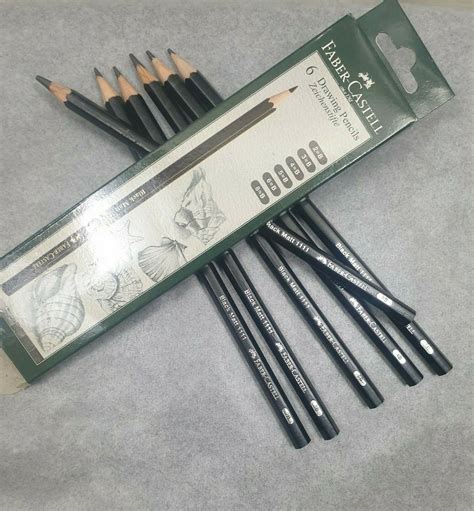 Faber Castell Black Matt Drawing Art Pencils Set Of 6 2b 3b 4b 5b