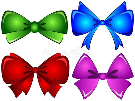 Vector Cartoon Set Of Colorful Bow Ribbons Stock Vector Illustration