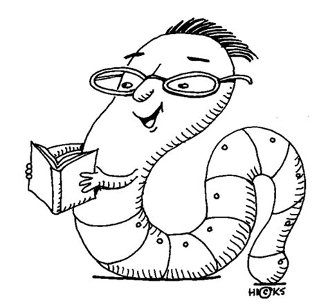 Bookworm Clip Art Black And White