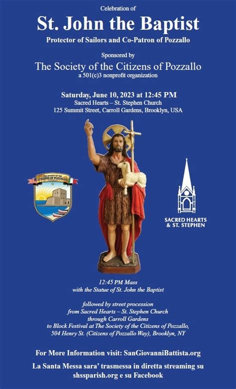 Feast of St John info | Sacred Hearts-St. Stephen