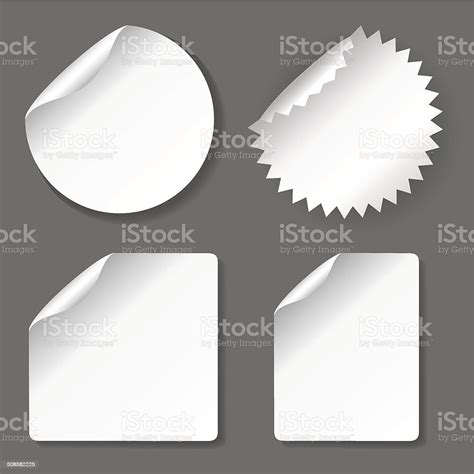 Blank Stickers Set Stock Illustration - Download Image Now - Adhesive ...