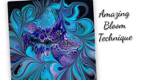 Amazing Bloom Technique Modified Acrylic Paint Pouring Youtube