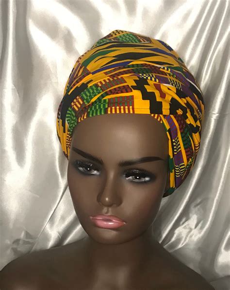 Buy African Kente Head Wrap African Print Scarf Ankara Turban Wax