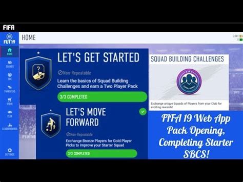 FIFA 19 FUT WEB APP PACK OPENING STARTER SBCS AND PLAYER PICKS BRAND