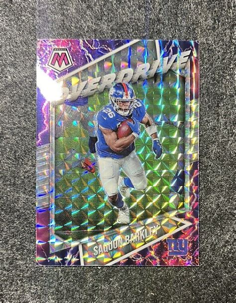 Panini Mosaic Football Saquon Barkley Overdrive Silver Mosaic