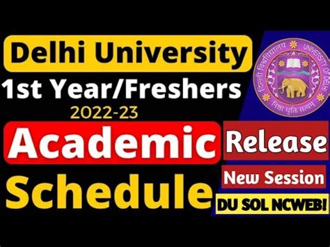 Du Sol Ncweb New Admissions Academic Calender Release Du First