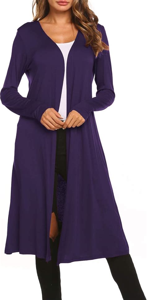 Buy Bluetime Women Lightweight Cardigan Long Maxi Open Front Cardigan Soft Long Duster Plus Size