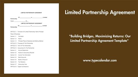 Free Printable Limited Partnership Agreement Templates Pdf Word Lpa