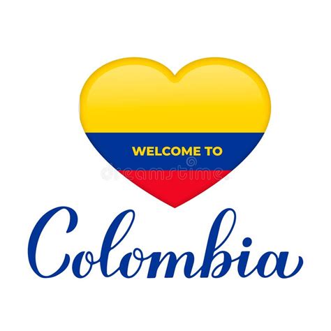 Bienvenidos a Colombia Grabados Con Bandera Nacional En Forma Cardíaca