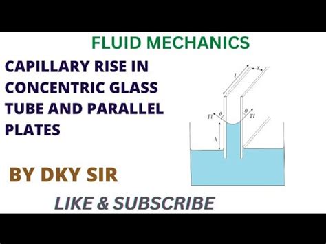 Capillary Rise On Two Concentric Glass Tube And Parallel Plate Youtube