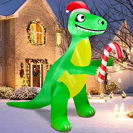 Amazon TURNMEON 10 Ft Long Christmas Inflatables Dinosaur Outdoor