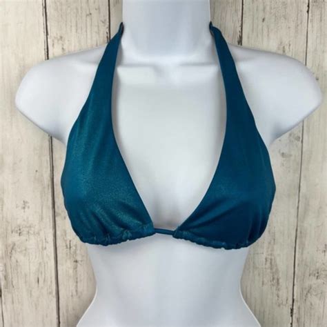 Swim Y2k Victorias Secret Metallic String Bikini Ml Blue Green