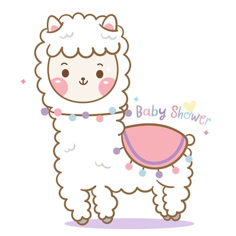 Premium Vector | Cute lama, alpaca cartoon