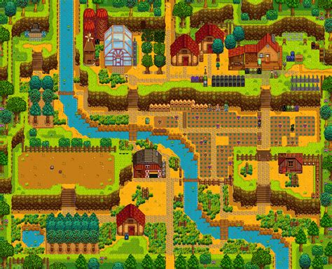 My Hilltop Farm Layout Goal - about 5% done in game! lol : r/StardewValley