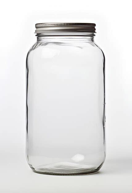 premium ai image glass jar  metal lid isolated  white