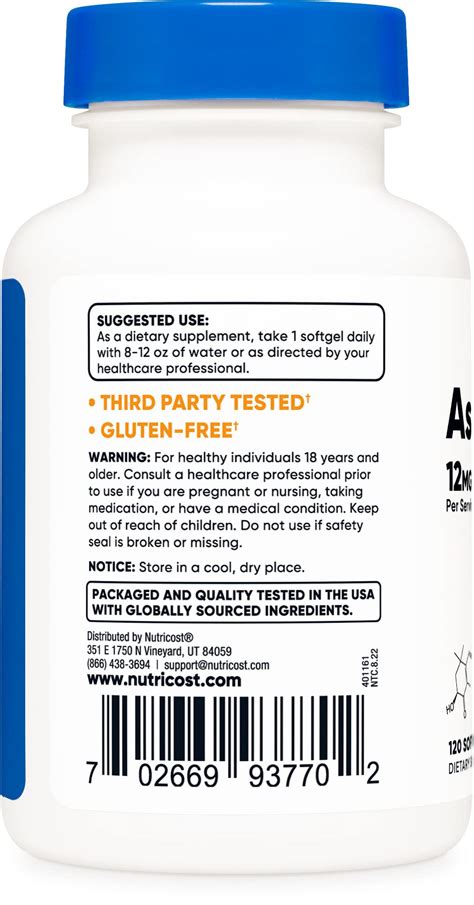 Mua Nutricost Astaxanthin Mg Non Gmo And Gluten Free Softgels