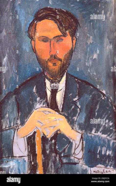 Amedeo Modigliani Portrait de Léopold Zborowski avec canne Stock