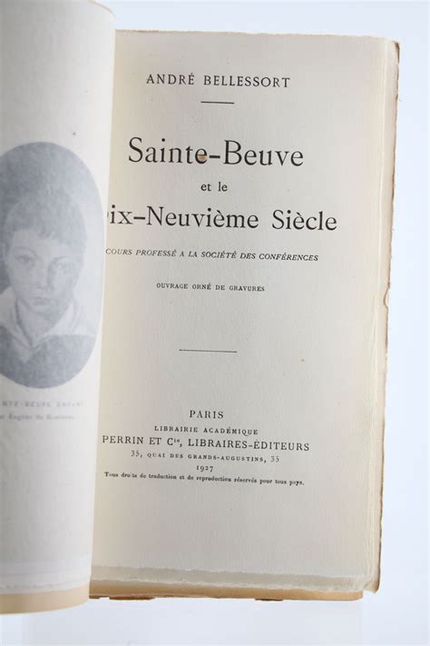 BELLESSORT Sainte Beuve et le XIXème siècle Edition Originale