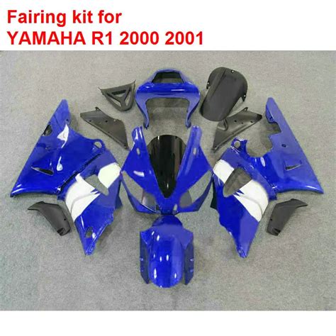 Bodywork Fairings For YAMAHA YZF R1 00 01 Blue Black Injection Mold