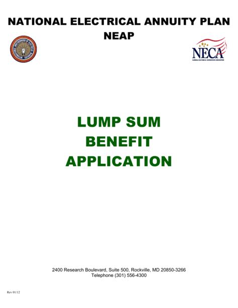 Lump Sum Benefit Application